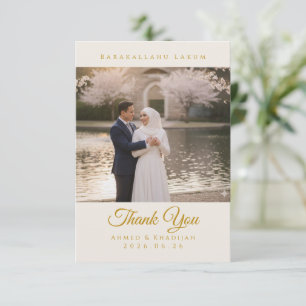 Elegante islamitische trouwkaart met foto kaart