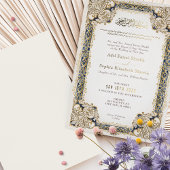 Elegante islamitische Waterverf moslim bruiloft Folie Uitnodiging