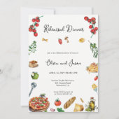 Elegante Italiaanse repetitie diner uitnodiging (Voorkant)