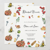 Elegante Italiaanse repetitie diner uitnodiging (Voorkant / Achterkant)