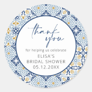 Elegante Italiaanse Tegel Vrijgezellenfeest Sticke Ronde Sticker