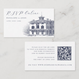 Elegante Italiaanse villa illustratie trouwwebsite Informatiekaartje