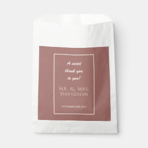 Elegante Ivoor Donker Perzik Frame Typografie Brui Bedankzakje