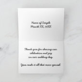 Elegante Ivoor & Gele Roos Trouw Dankkaart Bedankkaart (Binnen)