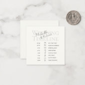 Elegante Ivoor Krachtig Script Huwelijks Tijdschem Notitiekaartje (Voorkant / Achterkant in situ)
