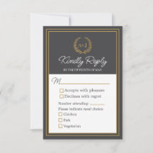 Elegante Ivoor Nep Goud 3 Maaltijdkeuzes Bruiloft