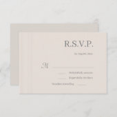 Elegante ivoorwitte houtnerf strepen trouw RSVP Kaart (Voorkant / Achterkant)