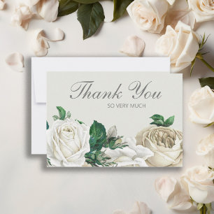 Elegante Ivoorwitte Rozen Huwelijk Bedankt