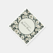 Elegante ivoren bloemen servet (Hoek)