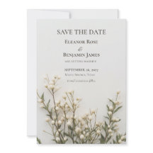 Elegante Ivoren Botanische Save the Date