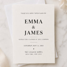 Elegante Ivoren Minimalistische Trouwuitnodiging