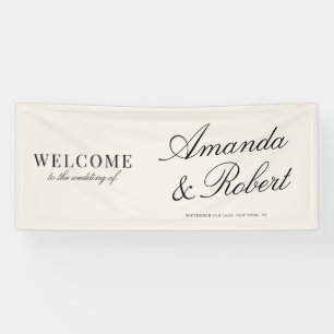 Elegante Ivoren Welkom bij de Bruiloft in Old Mone Spandoek