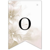Elegante Ivoren Witte Bloemen Vlaggenlijn Vlaggetjes (Tweede vlag)