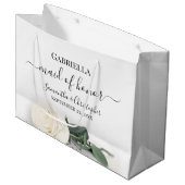 Elegante Ivoren Witte Roos Bruidsmeisje Trouwfeest Groot Cadeauzakje (Voorkant Gekanteld)