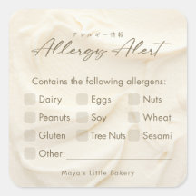 Elegante Ivory Cream Allergie Waarschuwing