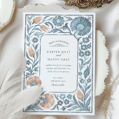 Elegante Iznik stijl Bloemen bruiloft Kaart