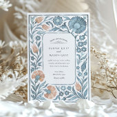 Elegante Iznik stijl Bloemen bruiloft Kaart