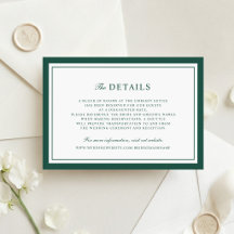 Elegante jager groene rand frame huwelijksdetails