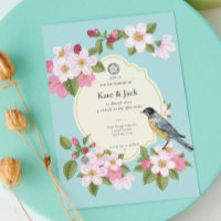 Elegante Japanse Bloemen Bruiloft Uitnodiging