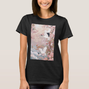 Elegante Japanse kersenbloesems Kranen Traditionee T-shirt