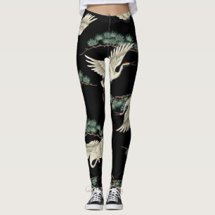 Elegante Japanse kraan: artistieke uitbeelding. Leggings
