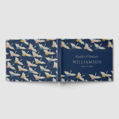 Elegante Japanse kranen Blauwe bruiloft Gastenboek (Volledig)