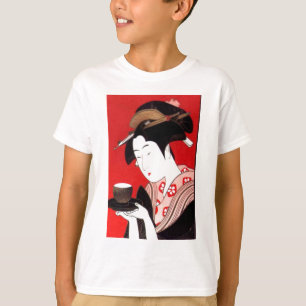 Elegante Japanse Lady Tea Serving Ceremony Art T-shirt