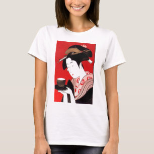 Elegante Japanse Lady Tea Serving Ceremony Art T-shirt