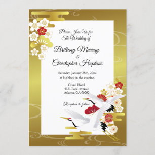 Elegante Japanse stijl bruiloft Kaart