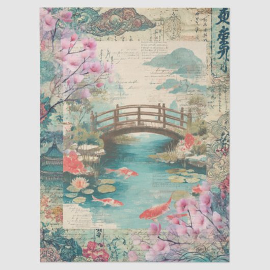 Elegante Japanse thema collage decoupage Tissuepapier (Voorkant)