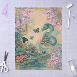 Elegante Japanse thema decoupage crafting Tissuepapier