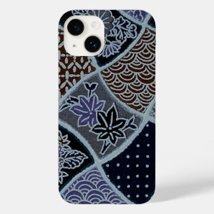 Elegante Japanse Washi Origami Indigo Patronen Case-Mate iPhone 14 Hoesje