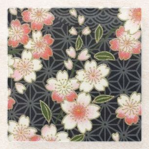 Elegante Japanse Washi Origami Kersenbloesems Glazen Onderzetter