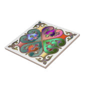 Elegante Jewel-Tone Arabesque Abstract gepersonali Tegeltje (Zijkant)