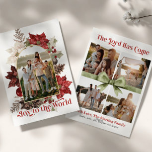 Elegante Joy to the World Foto Kerstkaart