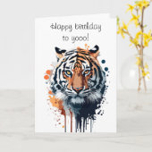 Elégante joyeuse carte d'anniversaire pour son Tig (Fleur jaune)