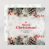 Elégante Joyeuse Carte de Noël, Nouvel An (Devant / Derrière)