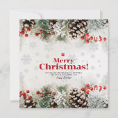 Elégante Joyeuse Carte de Noël, Nouvel An (Devant)