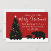 Elégante Joyeuse Ours de Noël Carte de vacances (Devant)