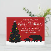 Elégante Joyeuse Ours de Noël Carte de vacances (Debout devant)