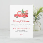 Elégante Joyeux Noël Rouge Camion Carte de vacance (Debout devant)