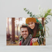 Elégante Joyful Silver Foil Carte de vacances (Debout devant)