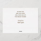 Elégante Joyful Silver Foil Carte de vacances (Verso)