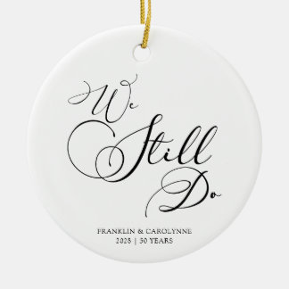 Elegante Jubileum Belofte Vernieuwing Aangepaste T Keramisch Ornament