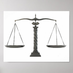 Elegante justitieschalen poster