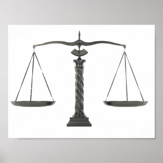 Elegante justitieschalen poster (Voorkant)
