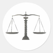 Elegante justitieschalen ronde sticker (Voorkant)