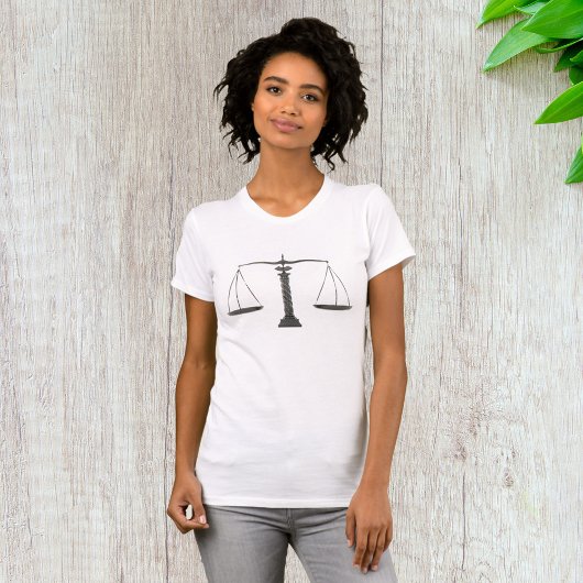 Elegante justitieschalen t-shirt