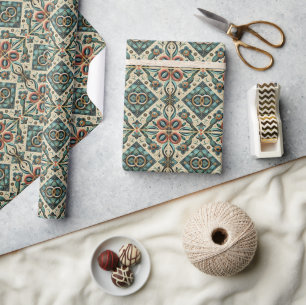 Elegante juweeltonen met verstrengelde ringen brui cadeaupapier