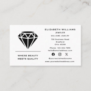 Elegante Juwelier Designer Sieraden Diamant Visitekaartje